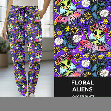 B270 - Preorder Floral Aliens Joggers (Closes 1/18. ETA early April)
