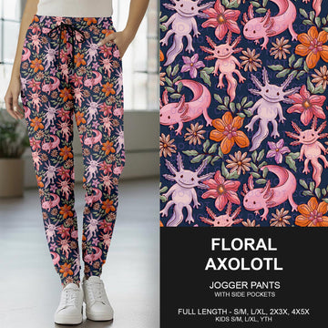 B265 - Preorder Floral Axolotl Joggers (Closes 12/14. ETA mid Feb..)