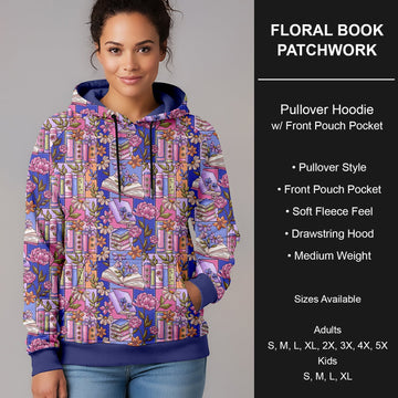 B266 - Preorder Floral Book Patchwork Pullover Hoodie (Closes 12/17. ETA late Feb.)