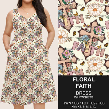 B217 - Preorder Floral Faith Sleeveless Pocket Dress (Closes 3/12. ETA: late May)