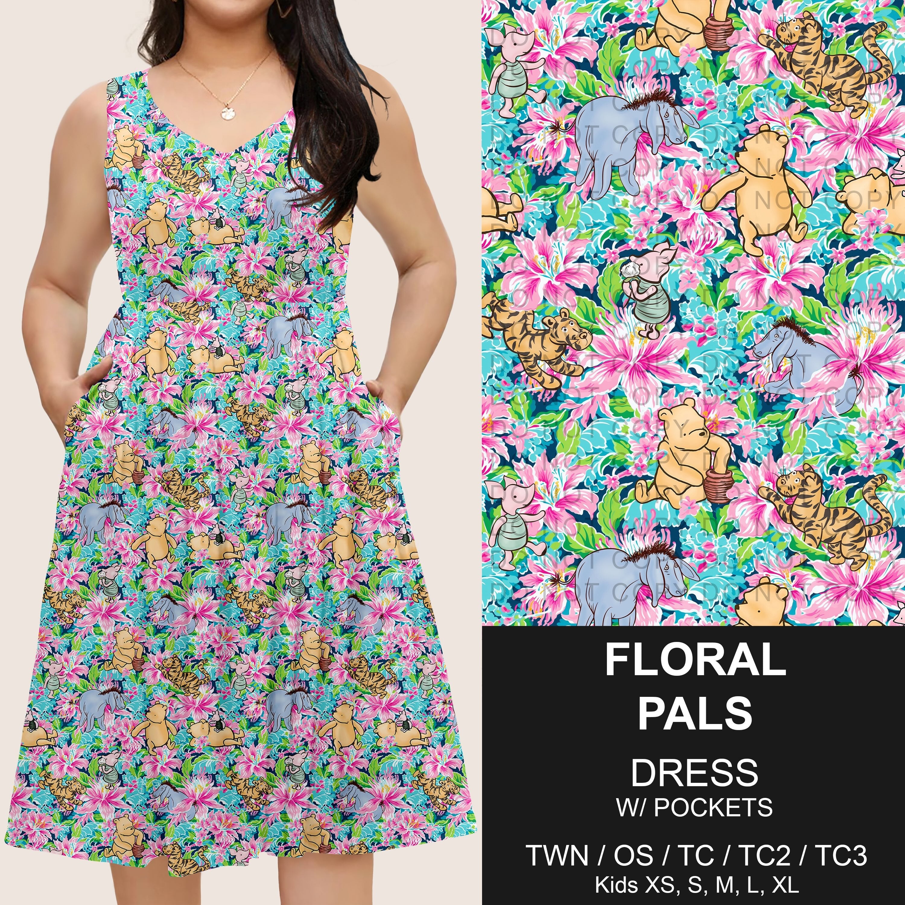 B275 - Preorder Floral Pals Sleeveless Pocket Dress (Closes 2/25. ETA: early May)