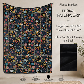 B304 - Pre-Order Floral Patchwork Fleece Blanket (Closes 7/31. ETA: early Oct)