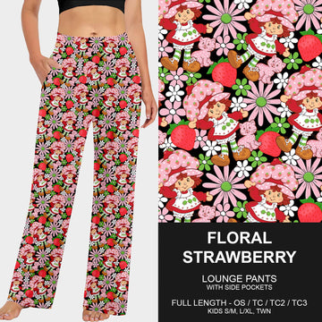 B164 - Preorder Floral Strawberry Lounge Pants (Closes 7/07. ETA early Sept)