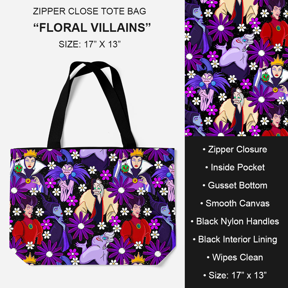 B195 - Preorder Floral Villains Tote Bag (Closes 11/19. ETA: late Jan.)