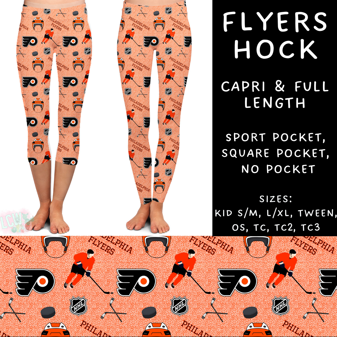 Batch #243 - Hockey - Closes 11/25 - ETA mid Jan - Flyers Hock Full and Capri Length Leggings