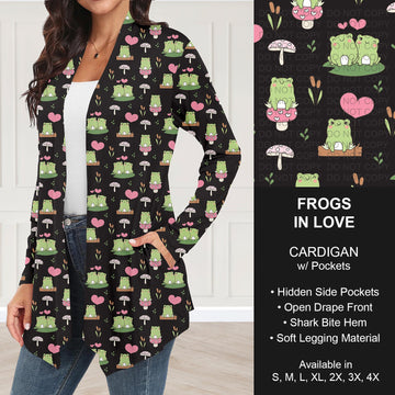 B263 - Preorder Frogs in Love Cardigan w/ Pockets (Closes 11/30. ETA: late Jan.)