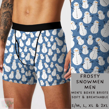 Batch #232 - Christmas Underwear - Closes 10/31 ETA early/mid Dec - Frosty Snowmen Mens Boxer Briefs