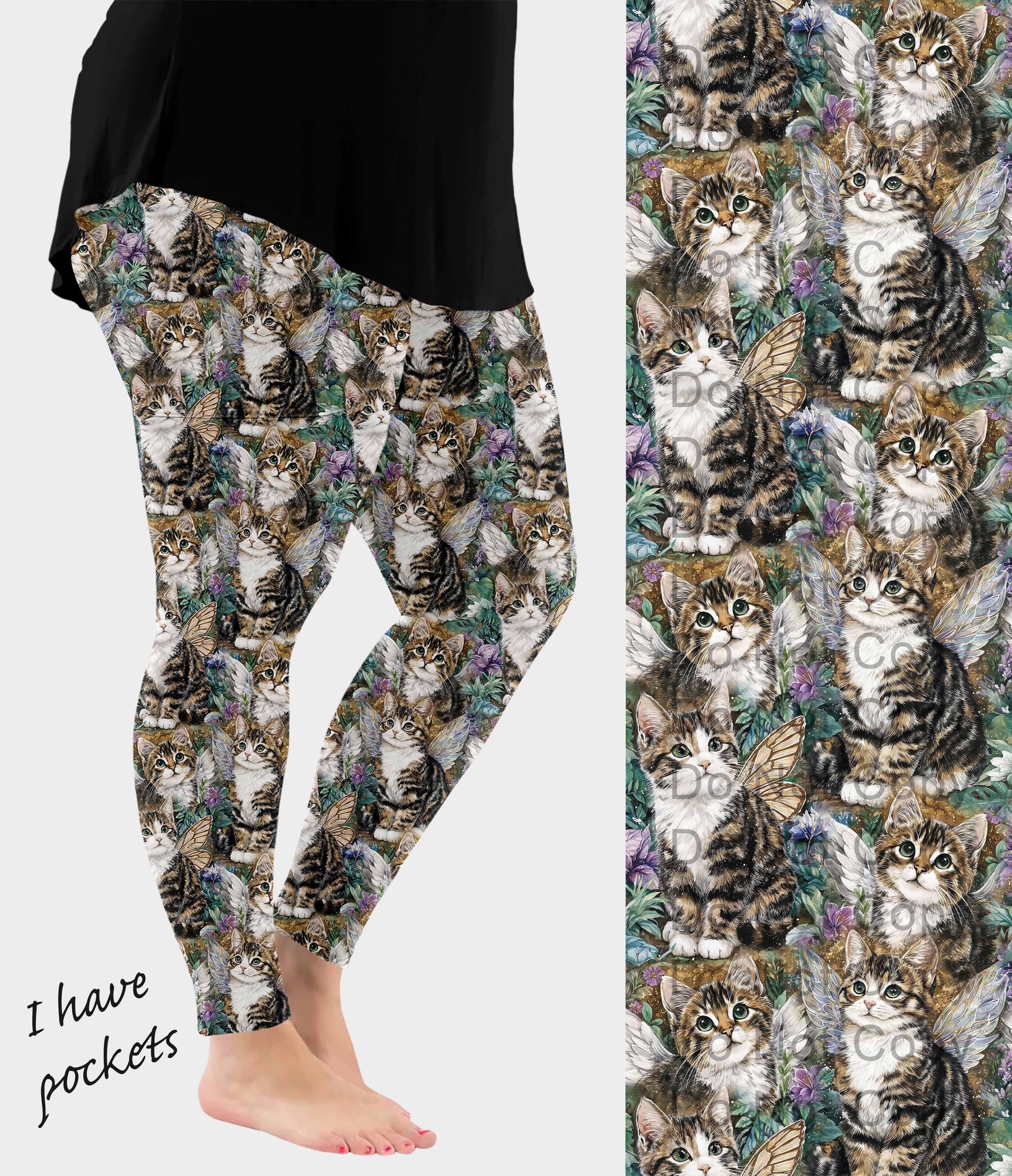 RTS - Fairy Kitty Cat Leggings with Pockets