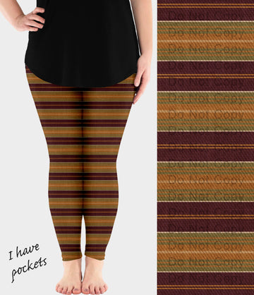 RTS - Fall Stripes Leggings w/ Pockets