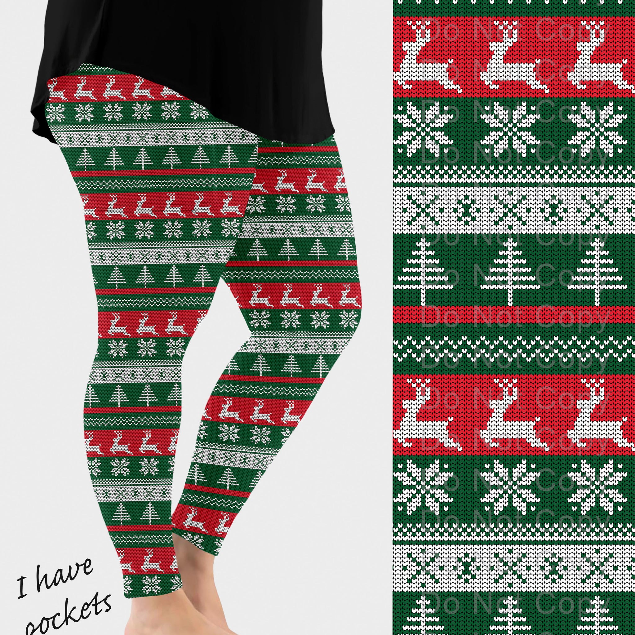 RTS - Festive Christmas Leggings w/ Pockets