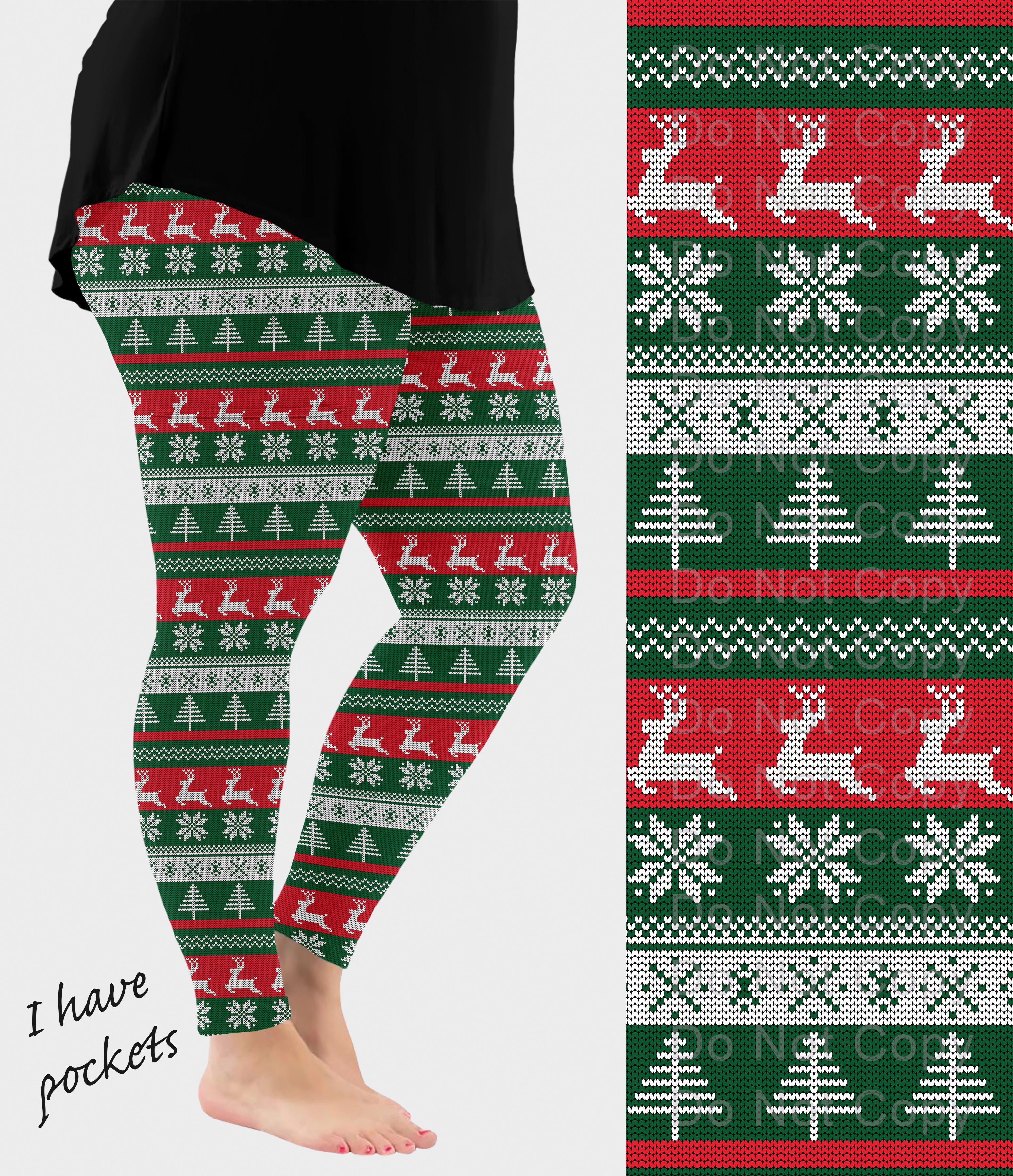 RTS - Festive Christmas Leggings w/ Pockets