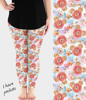 RTS - Floral Ears Leggings w/ Pockets