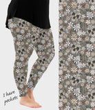 RTS - Floral Skulls Leggings w/ Pockets