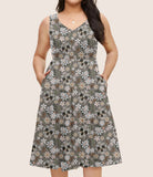 RTS - Floral Skulls Pocket Dress