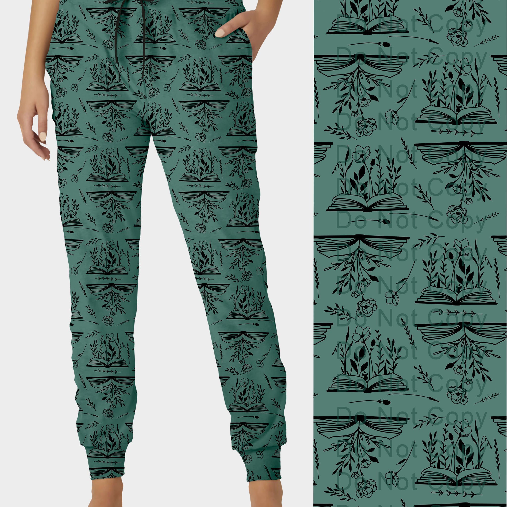 RTS - Floral Teal Books Joggers