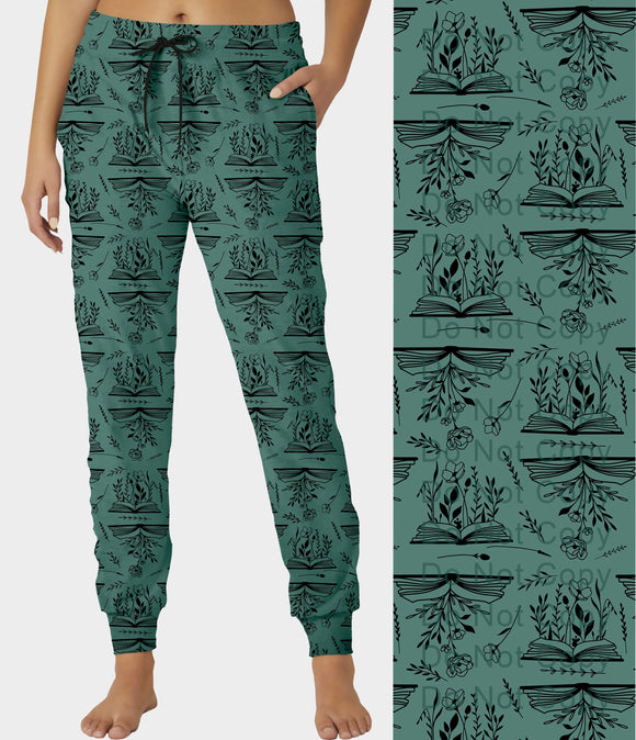 RTS - Floral Teal Books Joggers