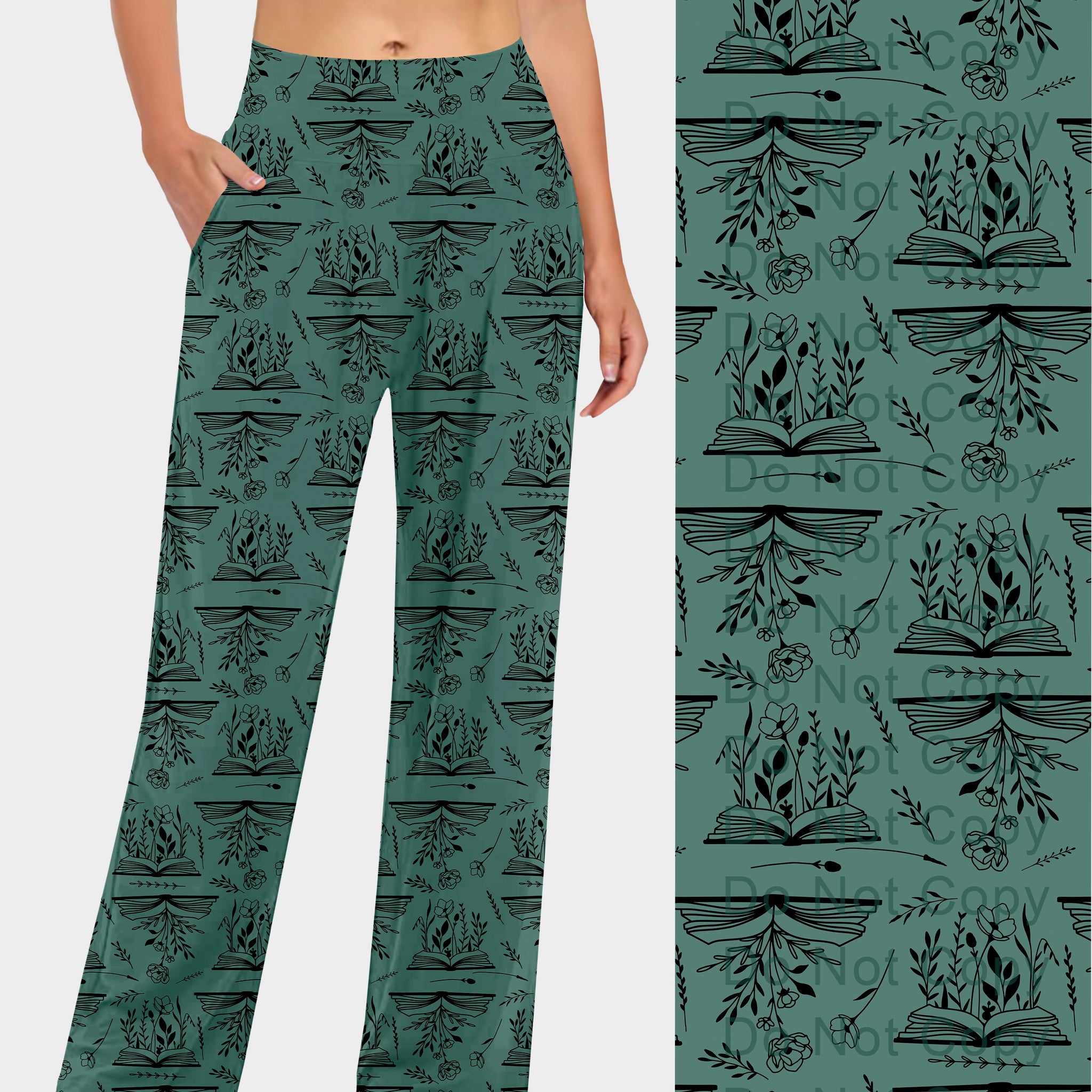 RTS - Floral Teal Books Lounge Pants