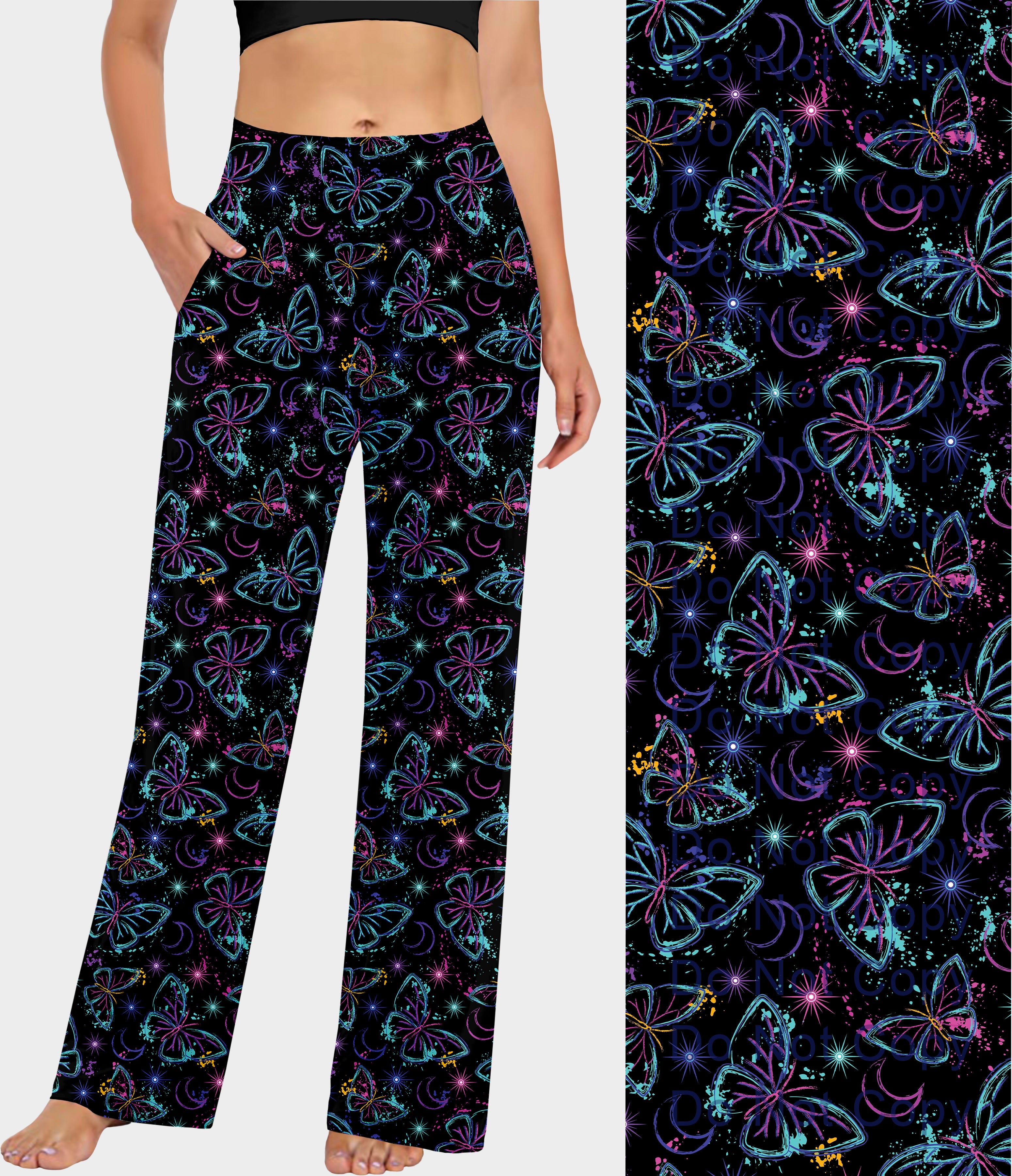 RTS - Fluorescent Butterfly Lounge Pants