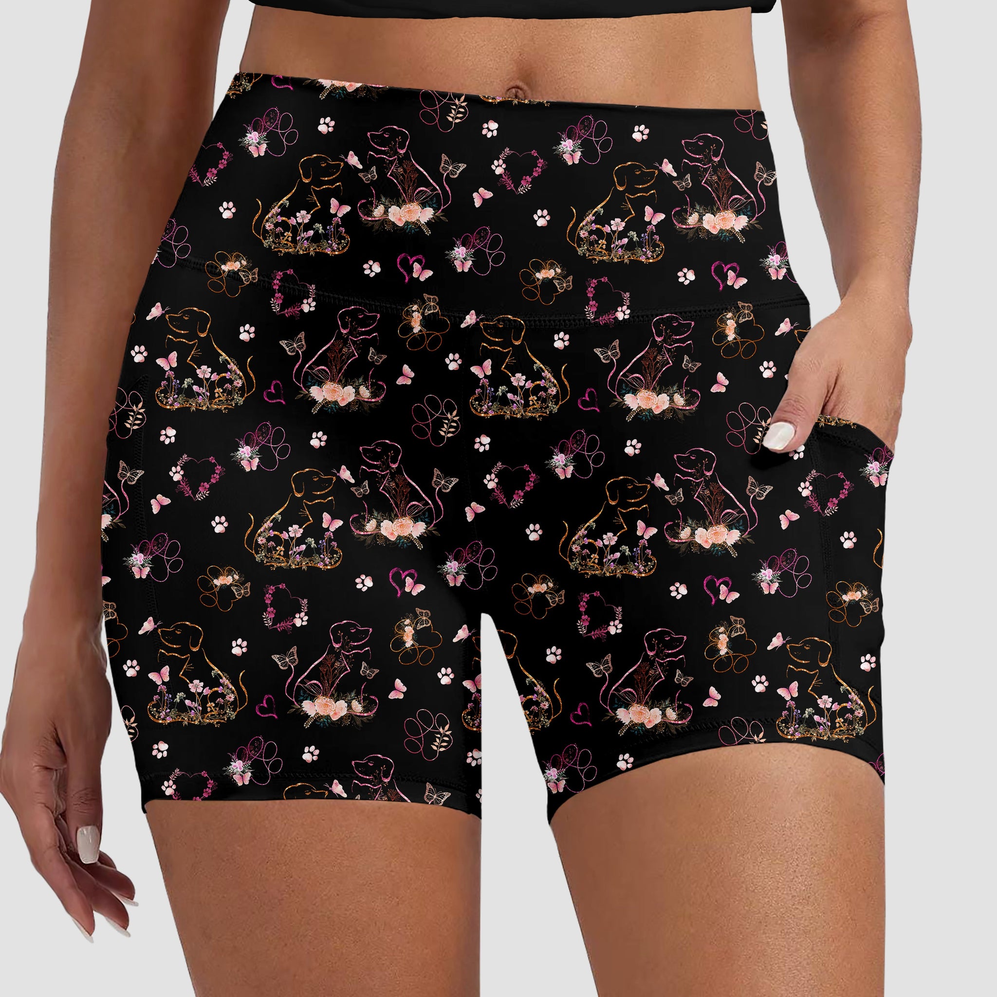 RTS - Foil Pets Biker Shorts w/ Pockets