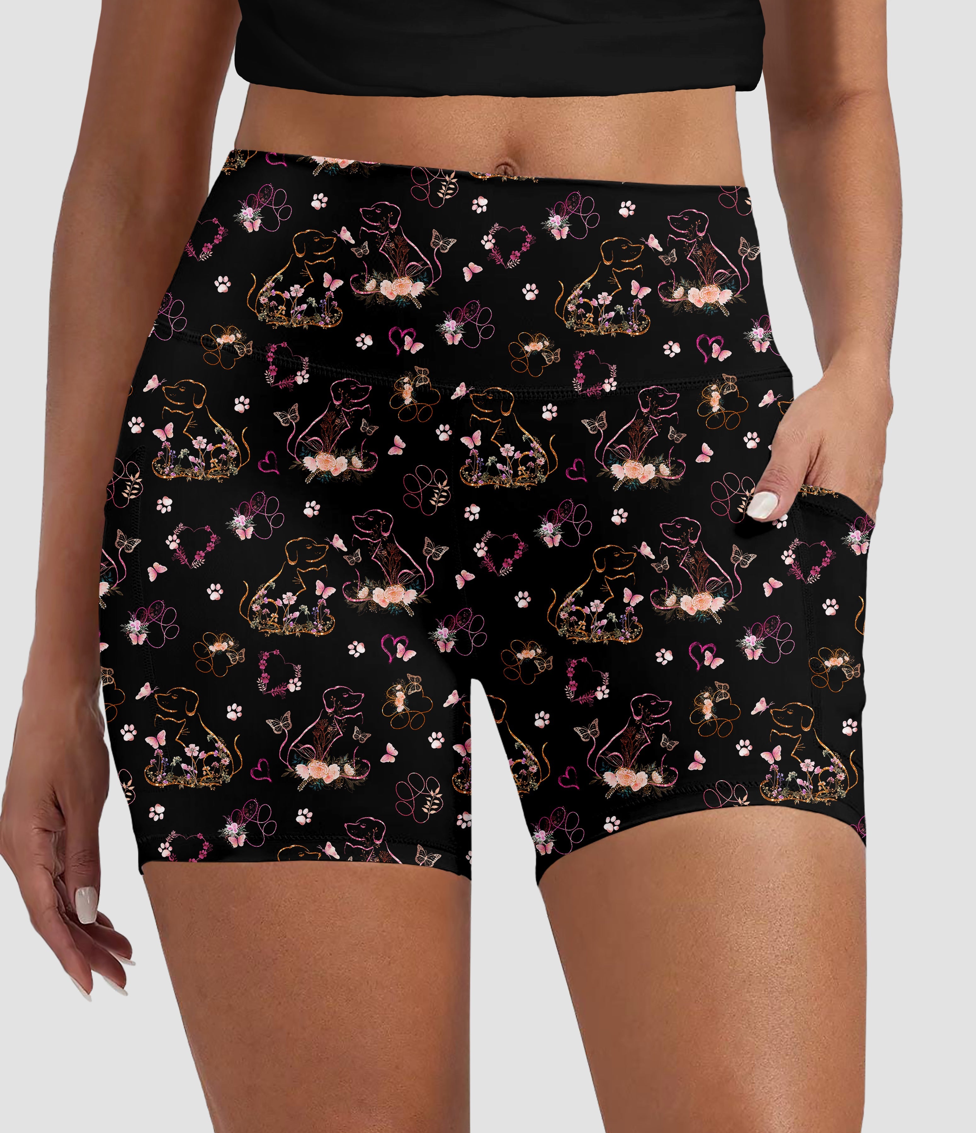 RTS - Foil Pets Biker Shorts w/ Pockets