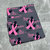 Pink Ribbon Anchor Print Capri Soft Gray Leggings