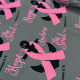 Pink Ribbon Anchor Print Capri Soft Gray Leggings