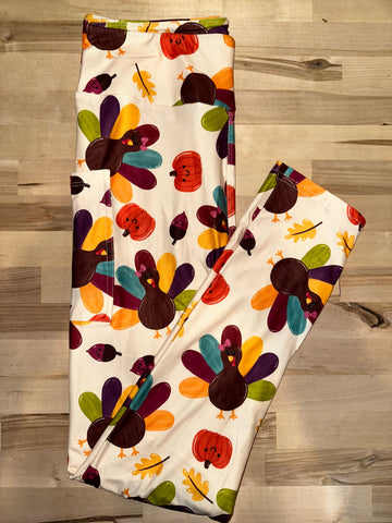 Colorful Turkey Leggings w/ Pockets