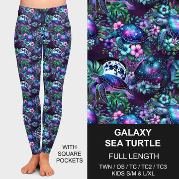 B203 - Preorder Galaxy Sea Turtle Leggings w/ Pockets (Closes 12/29. ETA late March)