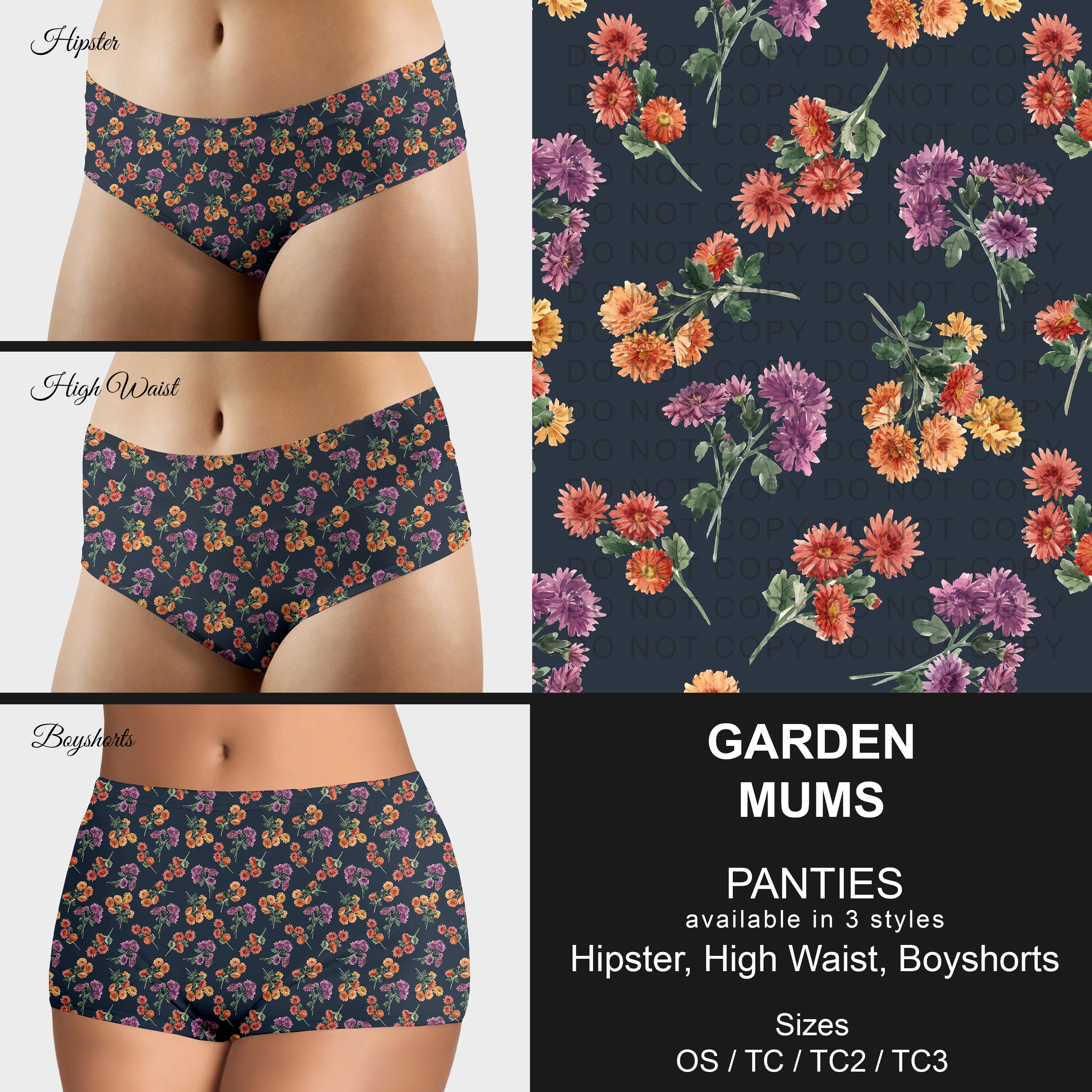 B306 - Preorder Garden Mums Panties (Closes 8/07. ETA mid October)