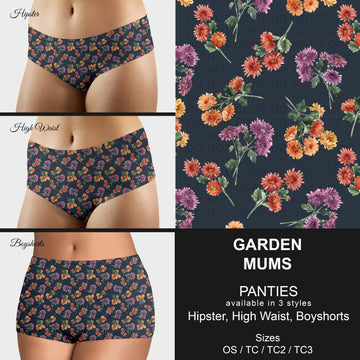 B306 - Preorder Garden Mums Panties (Closes 8/07. ETA mid October)