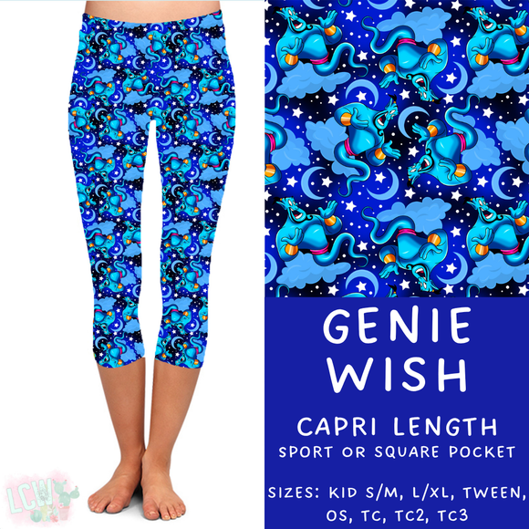 Ready to Ship - Genie Wish Capri Length Leggings - OS & TC2 Square Pockets