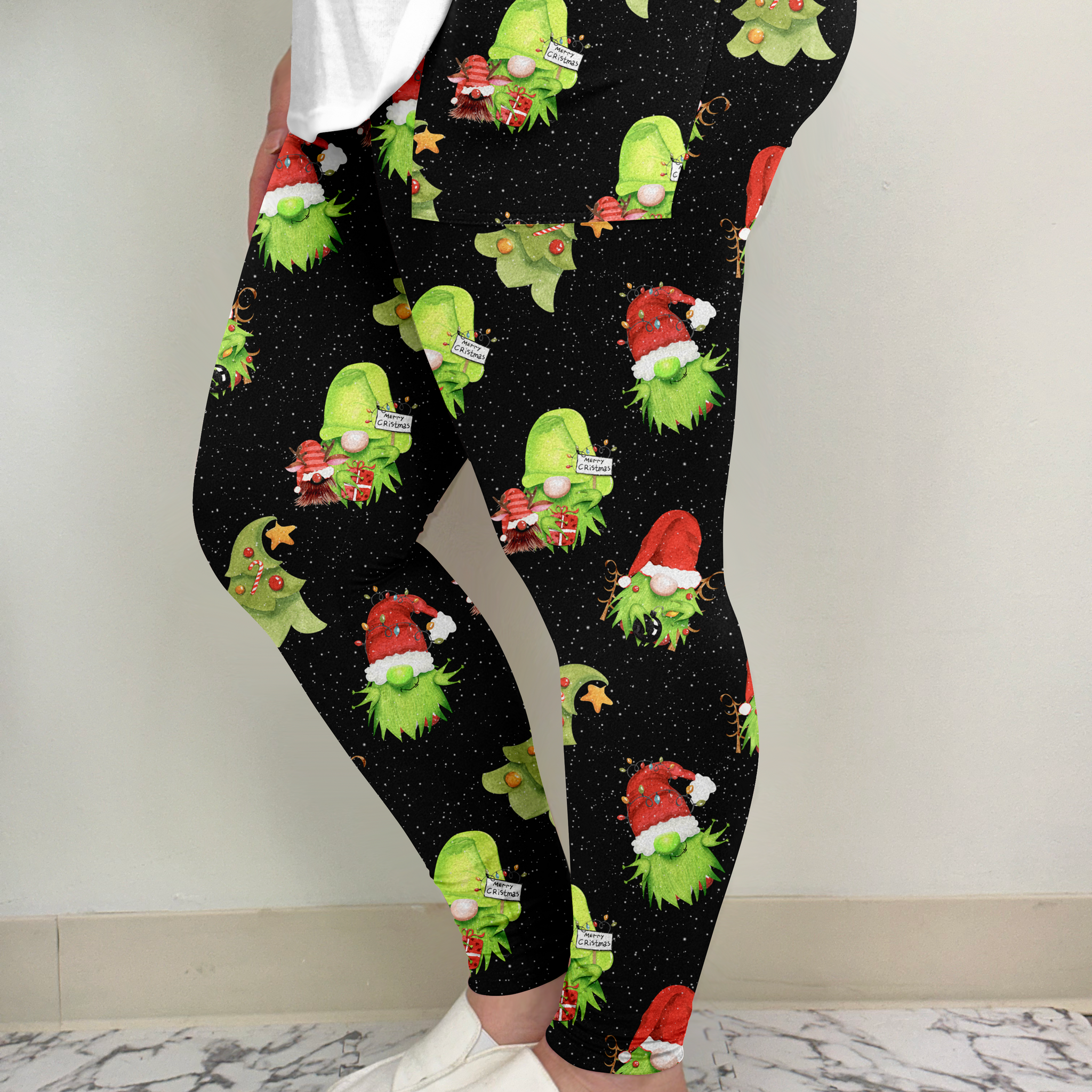 Green Gnome Leggings w/ Pockets