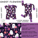 Ready to Ship - Ghost Flowers Long Zippy Sleeper - 18-24 mo, 2T & 3T