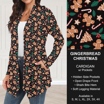 B303 - Preorder Gingerbread Christmas Cardigan w/ Pockets (Closes 7/26. ETA: early Oct.)