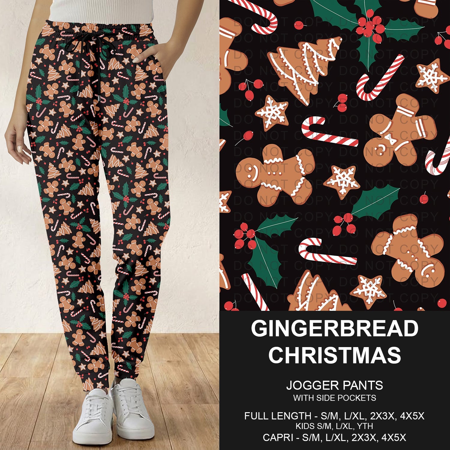 B303 - Preorder Gingerbread Christmas Joggers (Closes 7/26. ETA: early Oct.)