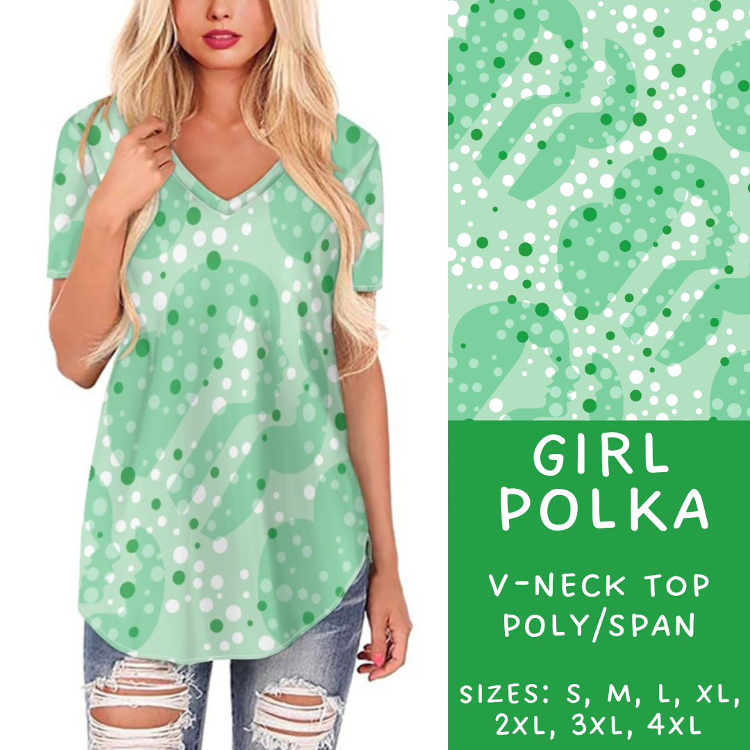 Batch #224 - Cookie Dealer 2 - Closes 10/28 - ETA mid Dec - Girl Polka V-Neck Tee