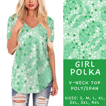 Batch #224 - Cookie Dealer 2 - Closes 10/28 - ETA mid Dec - Girl Polka V-Neck Tee