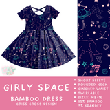 Ready to Ship - Girly Space Criss-Cross Bamboo Dress - 3T, 4T & 5T