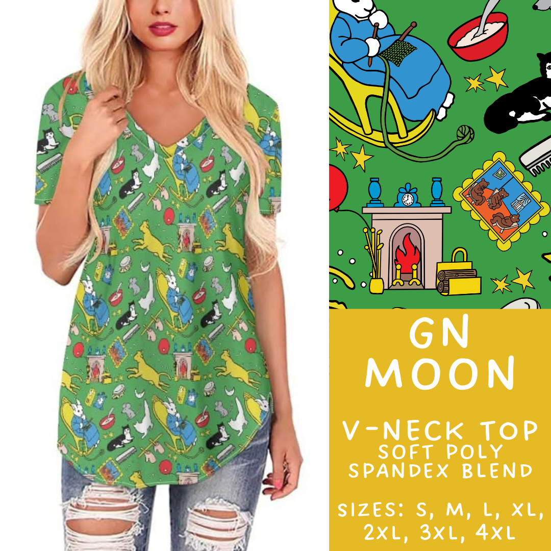 Batch #272 - Storybook Collection - Closes 1/17 - ETA late March - GN Moon V-Neck Tee