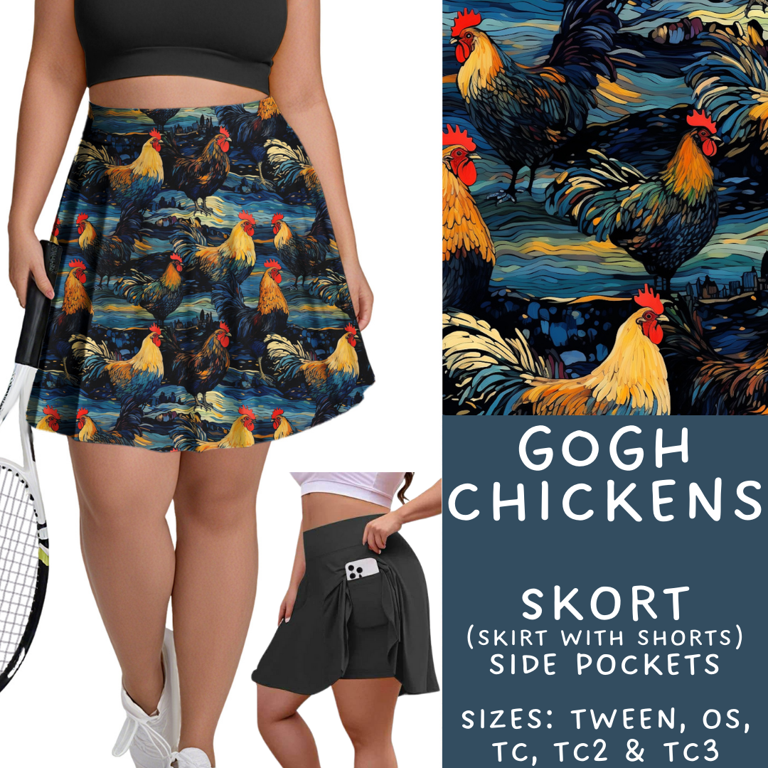 Batch #350 - April Request Run - Closes 6/4 - ETA late July - Gogh Chickens Skort