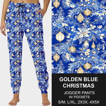 RTS - Golden Blue Christmas Joggers