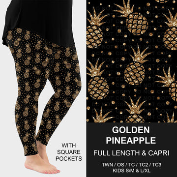 B265 - Preorder Golden Pineapple Leggings w/ Pockets (Closes 12/14. ETA: mid Feb.)
