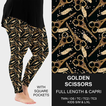 B229 - Preorder Golden Scissors Leggings w/ Pockets (Closes 5/18. ETA: late July)