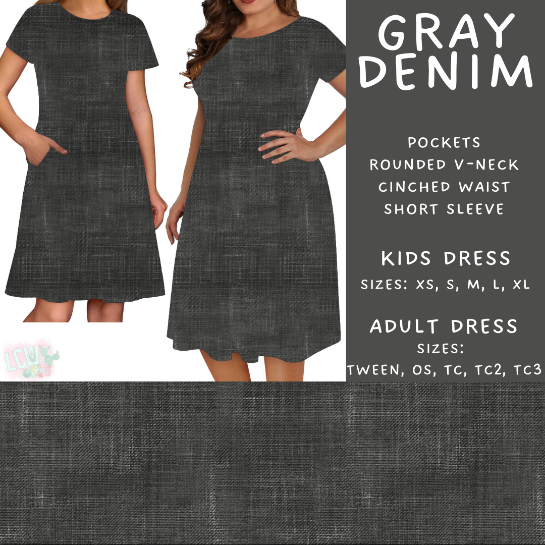 Batch #481 - Colorful Denim - Closes 1/26 - ETA late March - Gray Denim Adult & Kids Dresses