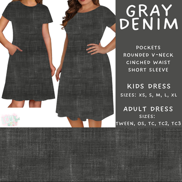 Batch #481 - Colorful Denim - Closes 1/26 - ETA late March - Gray Denim Adult & Kids Dresses