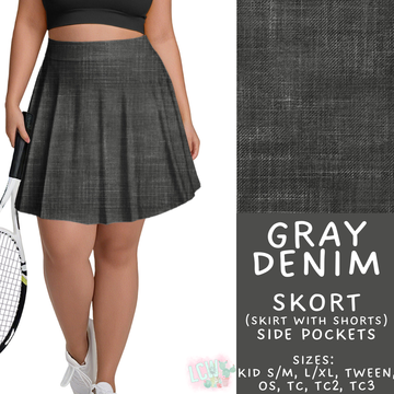 Batch #481 - Colorful Denim - Closes 1/26 - ETA late March - Gray Denim Skort