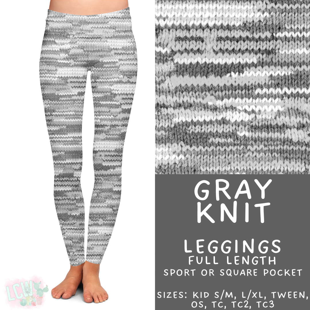 Batch #461 - October Request Run - Closes 12/9 - ETA late Jan - Gray Knit Full Length Leggings