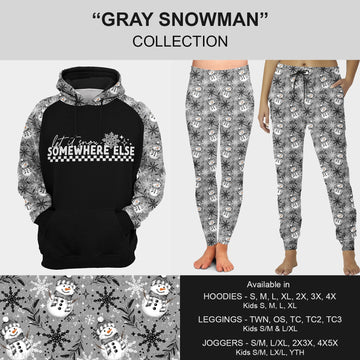 B194 Preorder - Gray Snowman Hoodie Collection (Closes 11/17. ETA: late Jan.)