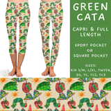 Ready To Ship - Green Cata Full Length Leggings - Sport Pocket OS - Square Pocket OS, TC & TC2