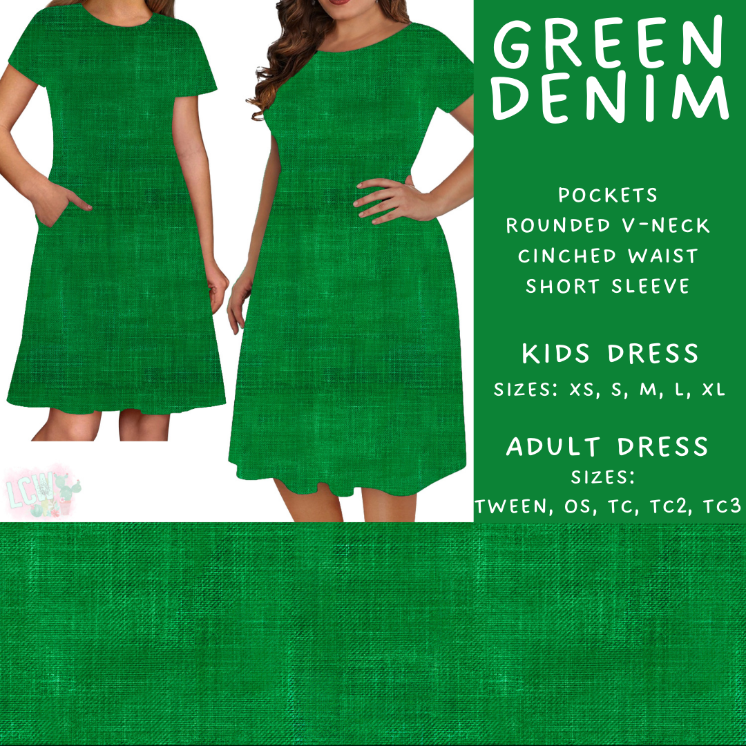 Batch #481 - Colorful Denim - Closes 1/26 - ETA late March - Green Denim Adult & Kids Dresses